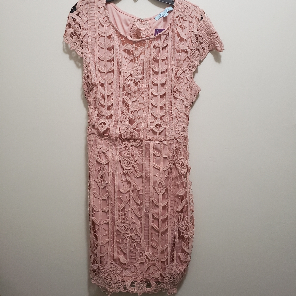 Women's 'She + Sky' Blush/Rose Dress